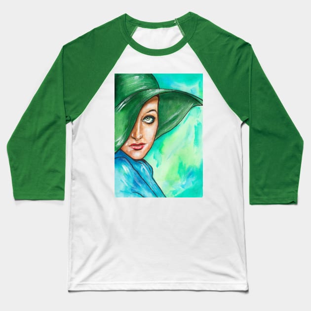 Joan Crawford Baseball T-Shirt by Svetlana Pelin